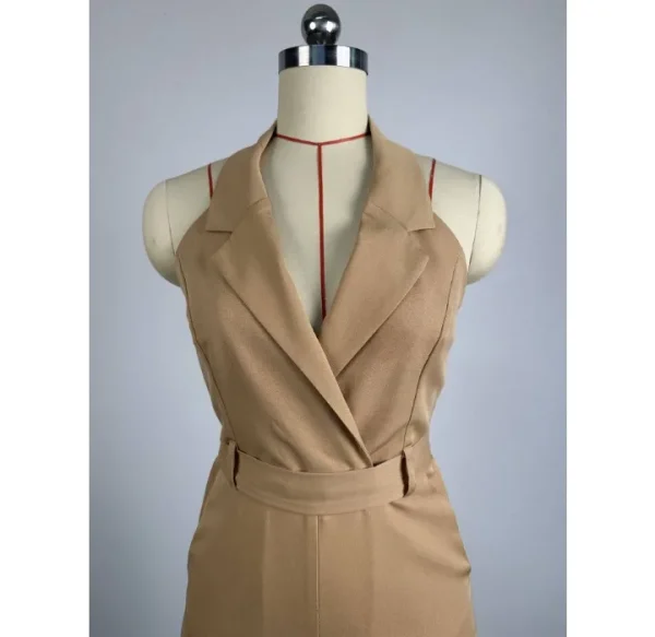 High Waist Jumpsuit Women's Clothing 2024 Summer New Hanging Neck Open Back Pocket Casual Sleeveless Y2k Jump Suits for Female - Image 14