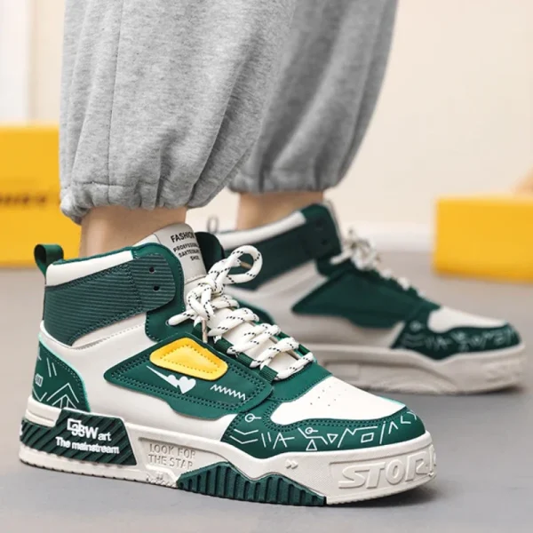 Men High Top Casual Shoes Fashion Designer Men Boots Outdoor Platform Sneakers Versatile Lace-Up Men Running Shoes tenis hombres - Image 5