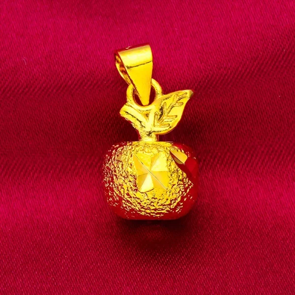 2024 New Fake 24K Real Gold 45CM Necklace Electroplated Love Pendant Peach Heart Flower Apple Lady Woman Valentine's Day Gift - Image 4