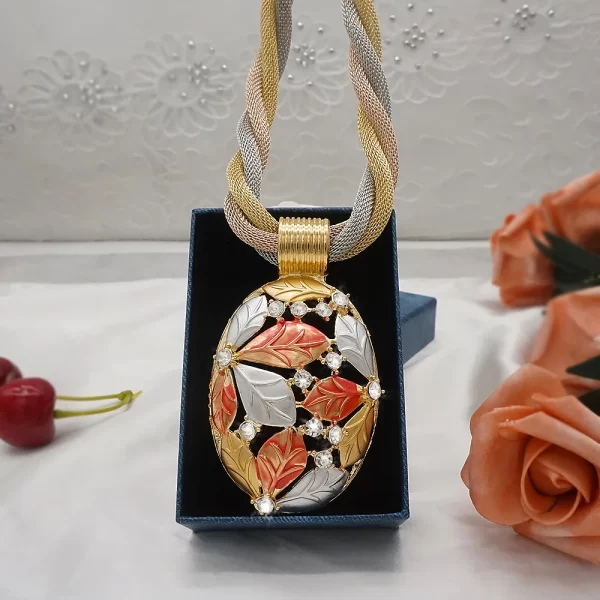 Fashion African Jewelry Charm Necklace Earrings Dubai Gold Jewellery Sets For Women Wedding Bridal Bracelet Ring Jewlery Set - Image 18