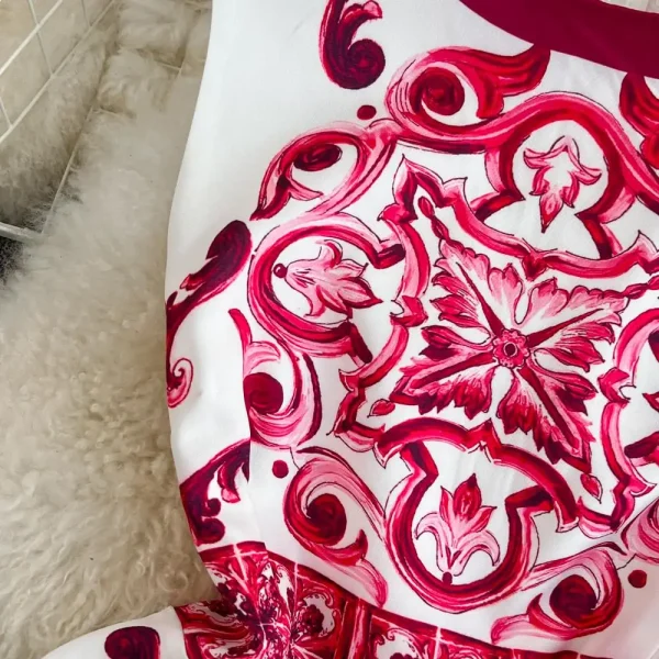 Fashion Runway Summer Short Dress Women's Sleeveless Red Blue And White Porcelain Flower Print Holiday Tank Mini Vestidos - Image 19