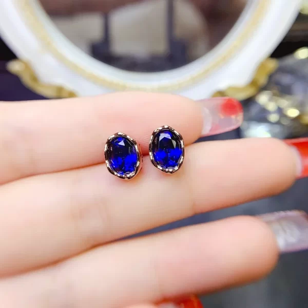 New Natural London Blue Sapphire 6* 8mm 925 Sterling Silver and Platinum Simple luxury jewelry wedding jewelry boutique - Image 14