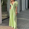 Plus Size Women's Fashion and Wlegant Jumpsuit Short Sleeve Tied Detail Backless Hollow Out Waist High Waist Wide Leg Jumpsuit