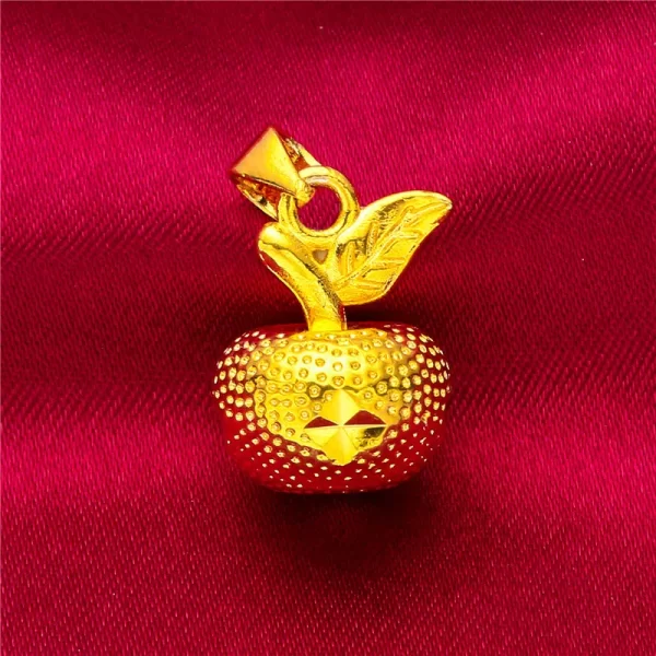 2024 New Fake 24K Real Gold 45CM Necklace Electroplated Love Pendant Peach Heart Flower Apple Lady Woman Valentine's Day Gift - Image 10