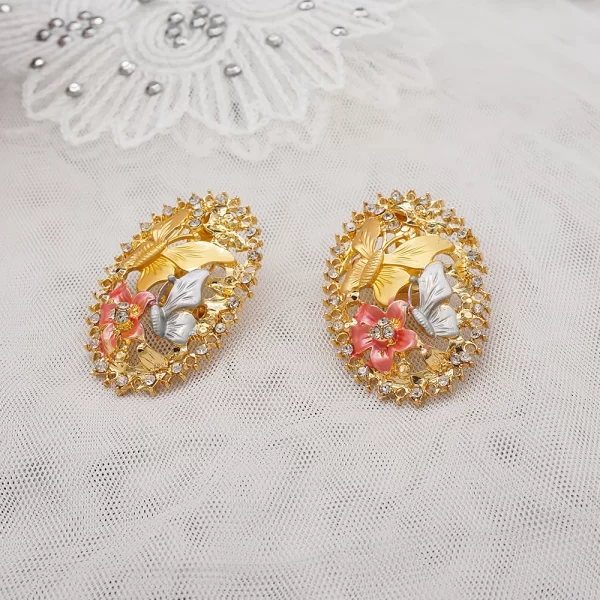 Fashion African Jewelry Charm Necklace Earrings Dubai Gold Jewellery Sets For Women Wedding Bridal Bracelet Ring Jewlery Set - Image 4