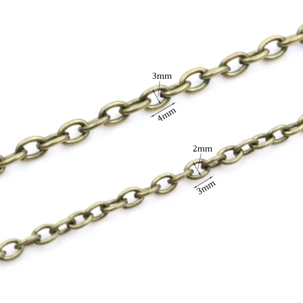 5 Meters/lot 3x2mm 4x3mm 5 Colors Plated Cross Unwelded Iron Cable Chains Necklace DIY Jewelry Making Findings Accessories - Image 4