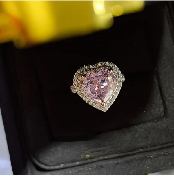 5 Carat Artificial Love Cherry Blossom Pink Diamond Ring 925 Sterling Silver Imported High Carbon  Ice Cut Explosive 85 - Image 3