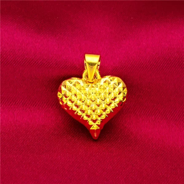 2024 New Fake 24K Real Gold 45CM Necklace Electroplated Love Pendant Peach Heart Flower Apple Lady Woman Valentine's Day Gift - Image 12