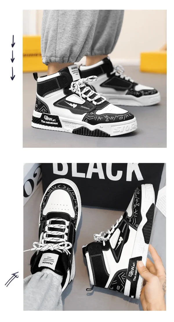 Men High Top Casual Shoes Fashion Designer Men Boots Outdoor Platform Sneakers Versatile Lace-Up Men Running Shoes tenis hombres - Image 19