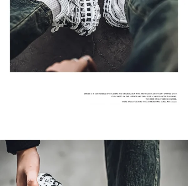 European men's shoes autumn new mesh sports shoes thick soled fashionable height increasing shoes retro breathable casual shoes - Image 16