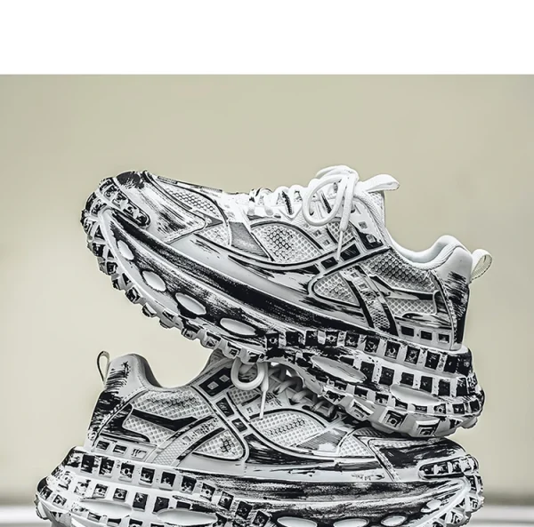 European men's shoes autumn new mesh sports shoes thick soled fashionable height increasing shoes retro breathable casual shoes - Image 18