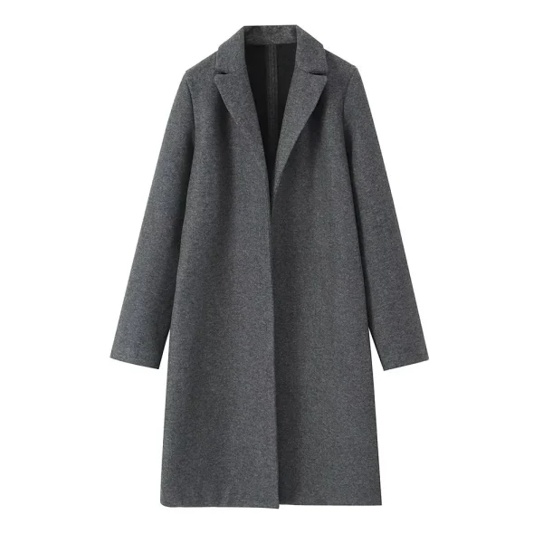 Willshela Women Fashion Solid Open Stitch Long Trench Coats Vintage V-Neck Full Sleeves Female Chic Lady Outfits - Image 7