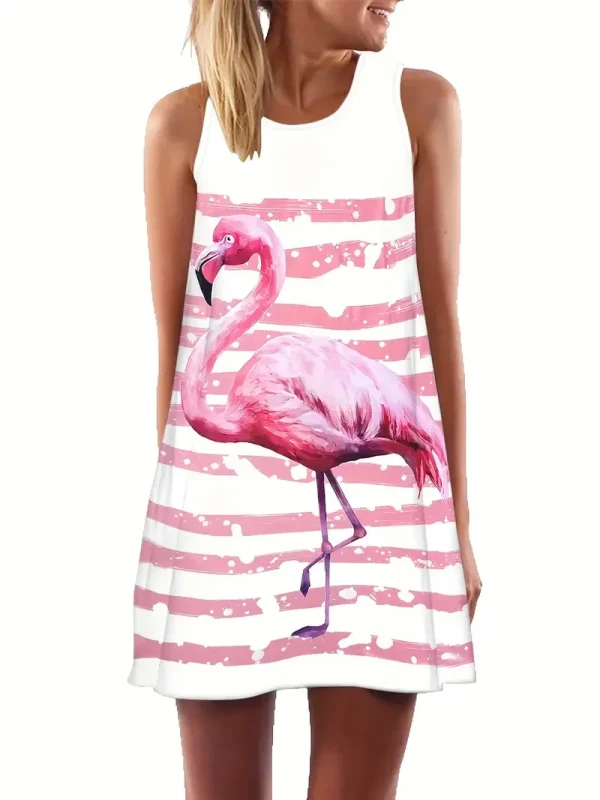 Summer Fresh Marine Animal Print Sleeveless Vest Dress Summer Elegant And Fashionable Seaside Beach Vacation Sleeveless Dress - Image 11