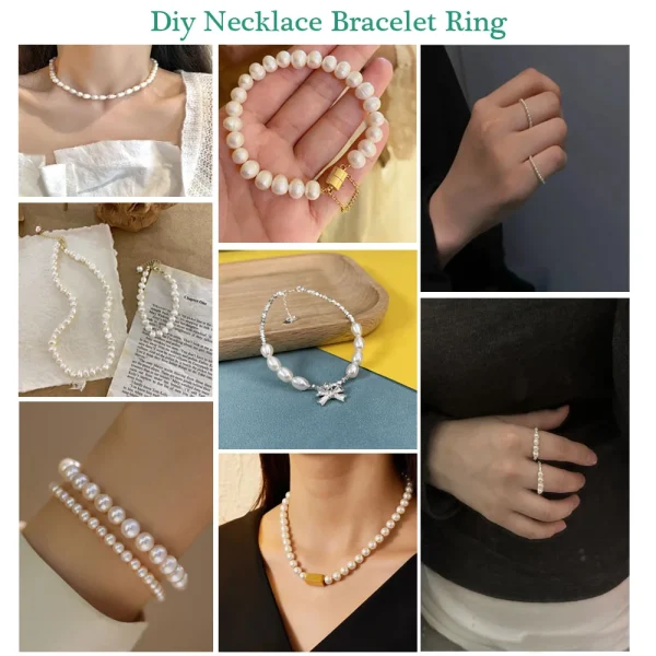 100% Natural Freshwater Pearls 4-10mm White Rice Shape Beads for Jewelry Making DIY Bracelet and Necklace Jewelry Accessories - Image 18