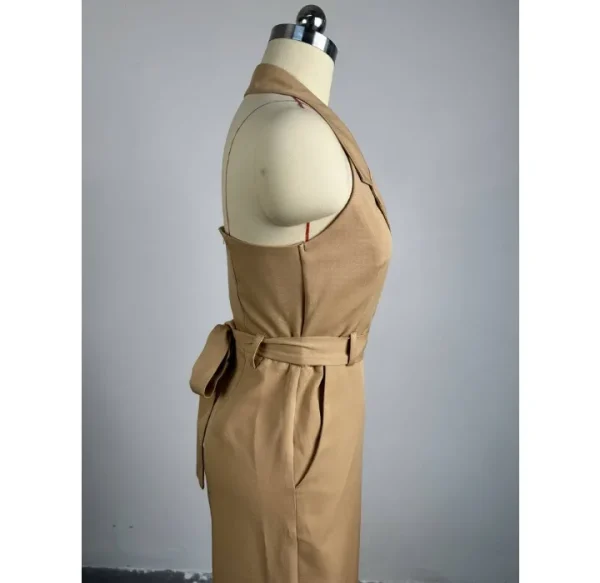 High Waist Jumpsuit Women's Clothing 2024 Summer New Hanging Neck Open Back Pocket Casual Sleeveless Y2k Jump Suits for Female - Image 16