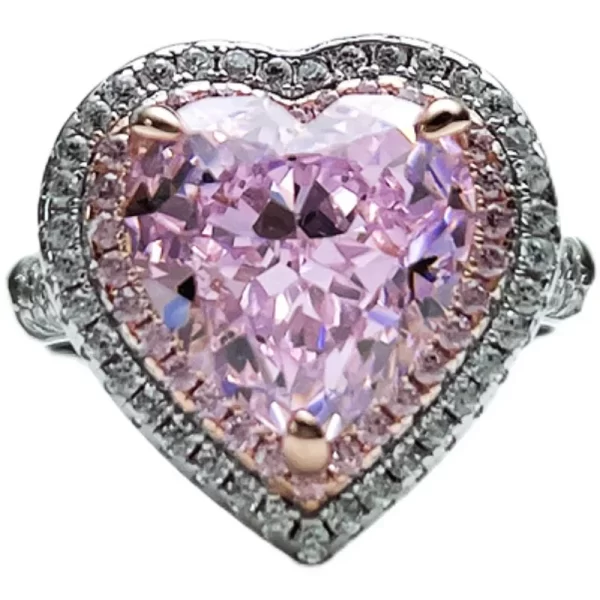 5 Carat Artificial Love Cherry Blossom Pink Diamond Ring 925 Sterling Silver Imported High Carbon  Ice Cut Explosive 85 - Image 5