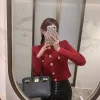Korobov Elegant OL Long Sleeve O Neck Women Sweaters 2022 New Autumn Winter Button Korean Fashion Cropped Cardigan Suéteres - Image 3