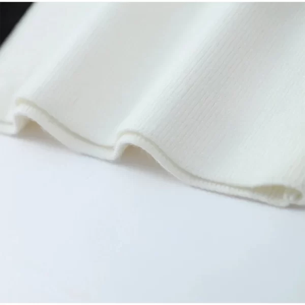 2024 New Fashion Dresses Elegant Sexy Single Slim Breasted Knitted Dresses Women High Street Solid O Neck Short Sleeve Dress - Image 29