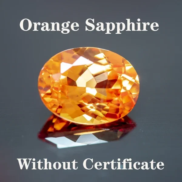 Lab Grown Sapphire Oval Shape Orange Color Extremely Shiny Quality DIY Charms Ring Necklace Earrings Main Materials Certificate - Image 7