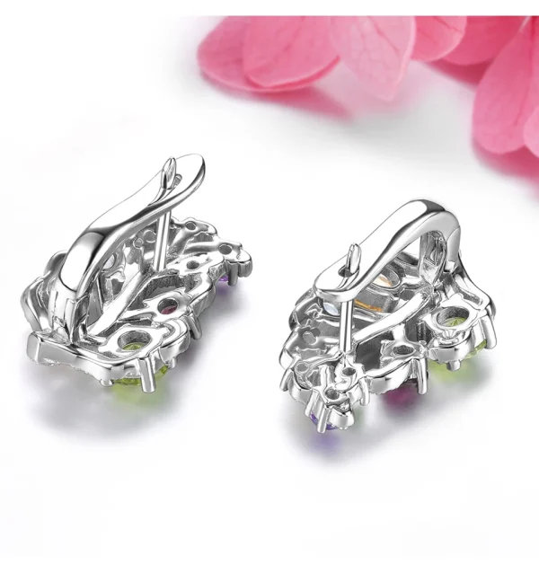 Natural Peridot Citrine Multicolor Gemstone Silver Clip Earring 3.2 Carat Genuine Garnet Topaz Women Fine Jewelry OriginalDesign - Image 10