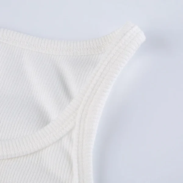 Casual White Sleeveless Cotton Cami Top Women Fashion Ribbed Crop Top Tees Ladies Basic Fitness Camisole Summer 2024 - Image 21