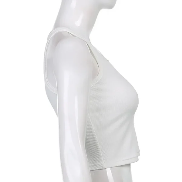 Casual White Sleeveless Cotton Cami Top Women Fashion Ribbed Crop Top Tees Ladies Basic Fitness Camisole Summer 2024 - Image 19