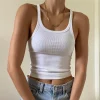 Casual White Sleeveless Cotton Cami Top Women Fashion Ribbed Crop Top Tees Ladies Basic Fitness Camisole Summer 2024 - Image 11