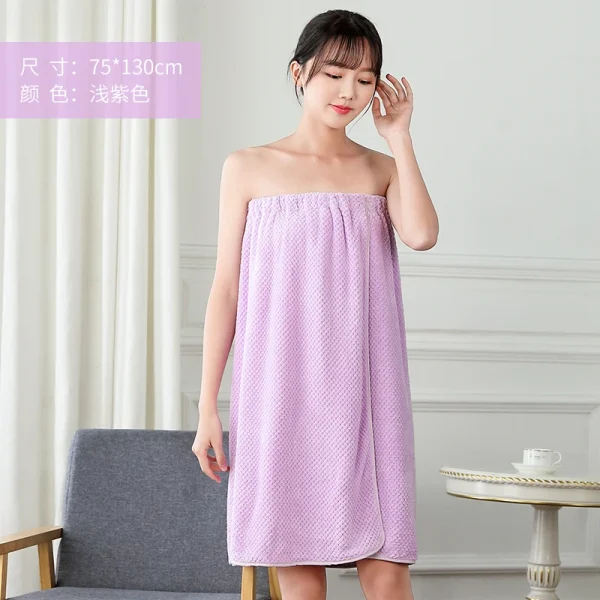 1pc Wearable Bath Wrap Towels For Women Adult Shower Spa Wrap Pure Color Tube Top Bath Skirt Towel Wrap Bathrobe Quick Dry - Image 8