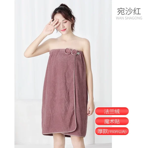 1pc Wearable Bath Wrap Towels For Women Adult Shower Spa Wrap Pure Color Tube Top Bath Skirt Towel Wrap Bathrobe Quick Dry - Image 7