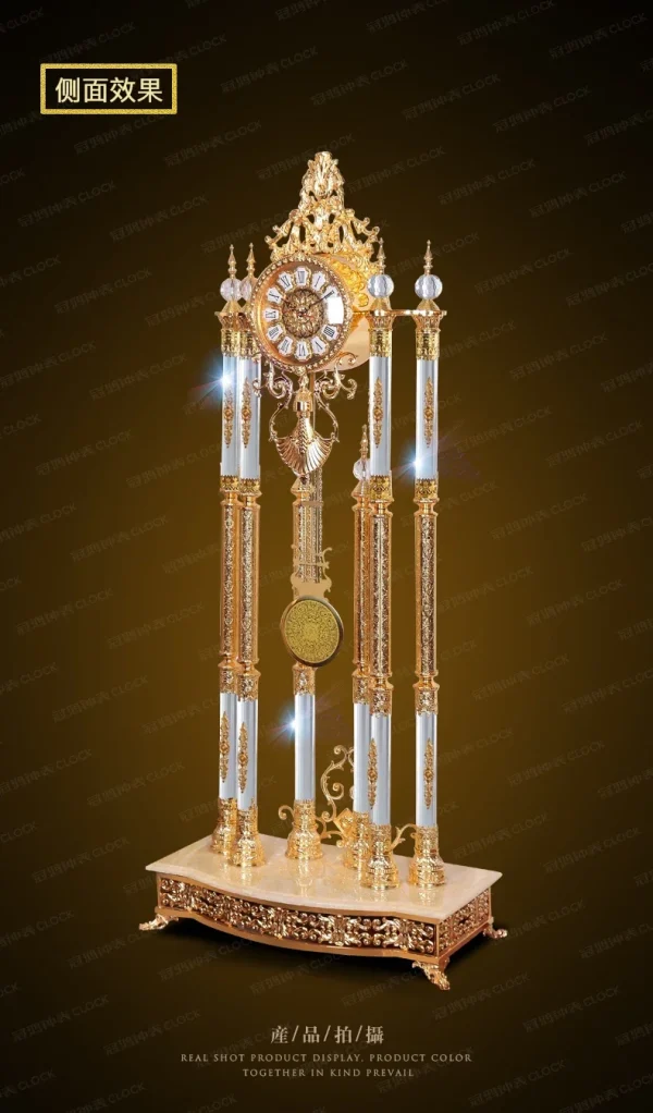 Living Room European Style Standing Grandfather Clock Golden Crystal the Grandfather Clock Living Room Luxury Villa - Image 17