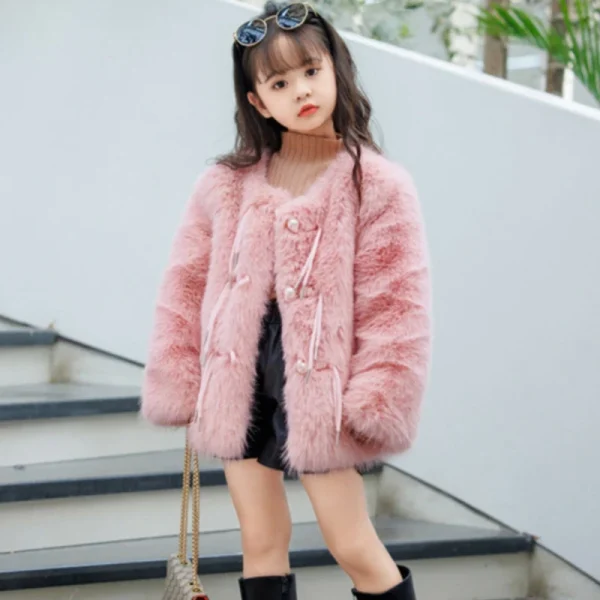 Girls Coat Jacket Winter Cotton Windbreak 2023 Soft Warm Plus Thicken Velvet Furs School Outwear Children's Clothing - Image 5