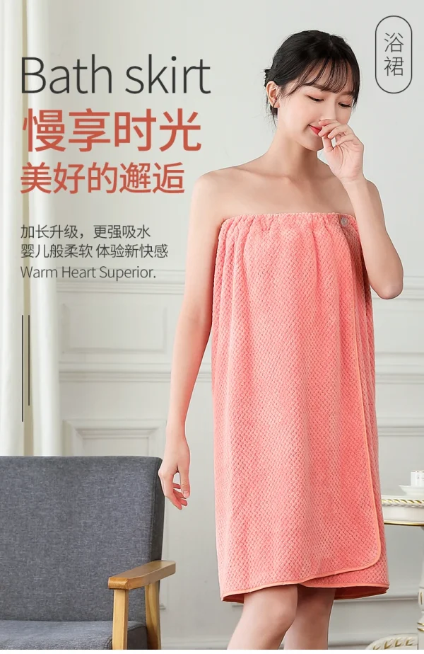 1pc Wearable Bath Wrap Towels For Women Adult Shower Spa Wrap Pure Color Tube Top Bath Skirt Towel Wrap Bathrobe Quick Dry - Image 12