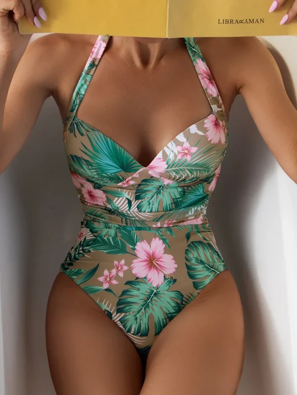 New 2024 Summer Swimwear Women One Piece Sexy Flower Pint Beach Outfits Women Slim Fit Swimsuit for Girls Beachwear Sexy Bikinis - Image 13