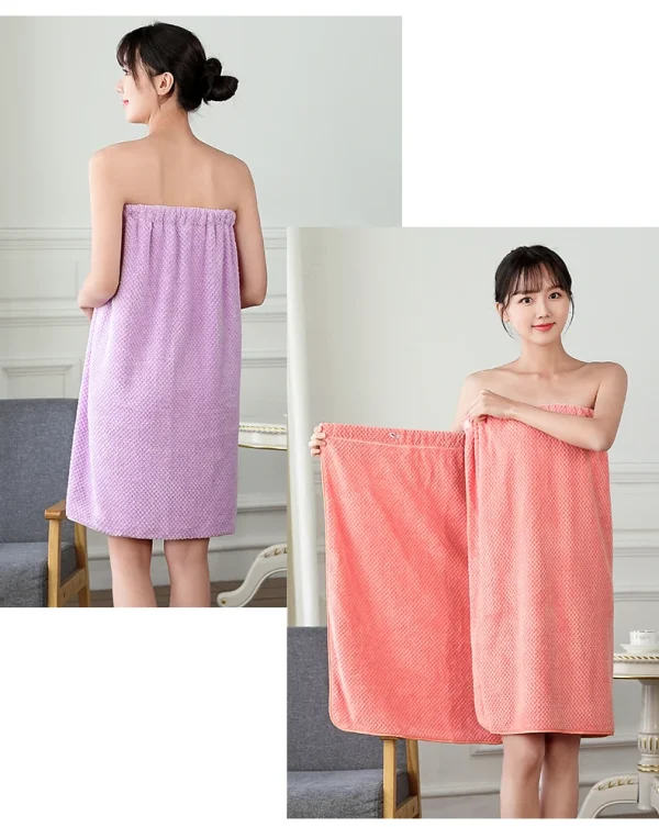 1pc Wearable Bath Wrap Towels For Women Adult Shower Spa Wrap Pure Color Tube Top Bath Skirt Towel Wrap Bathrobe Quick Dry - Image 17