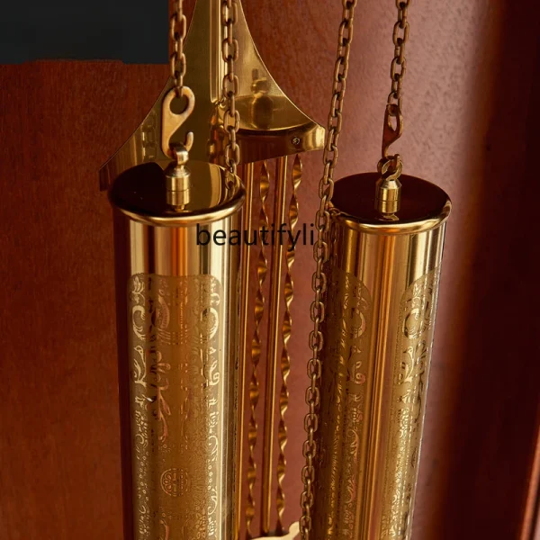 The Grandfather Clock European Luxury Mechanical Clock Solid Wood Chinese Style Villa Standing Grandfather Clock Retro - Image 5