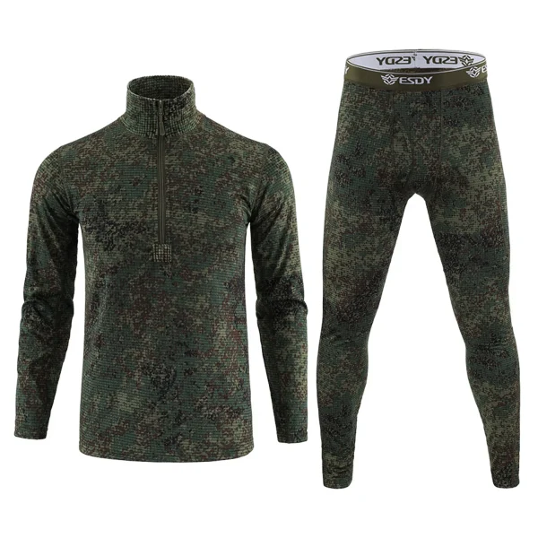 Winter Men's Thermal Camouflage Tactical Hunting Lining Shirt And Pants Suit Outdoor Mountaineering Breathable Warm Underwear - Image 6