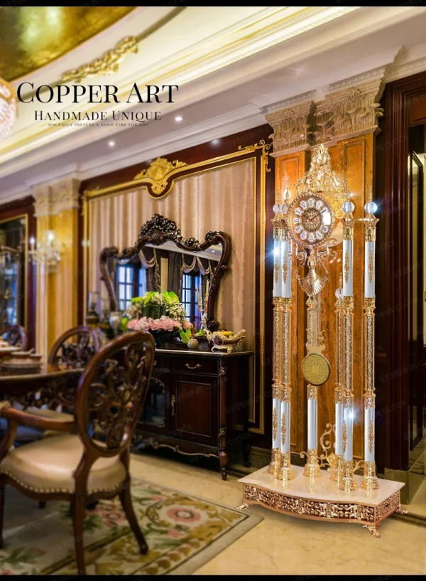 Living Room European Style Standing Grandfather Clock Golden Crystal the Grandfather Clock Living Room Luxury Villa - Image 15