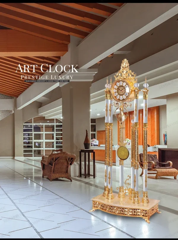 Living Room European Style Standing Grandfather Clock Golden Crystal the Grandfather Clock Living Room Luxury Villa - Image 13