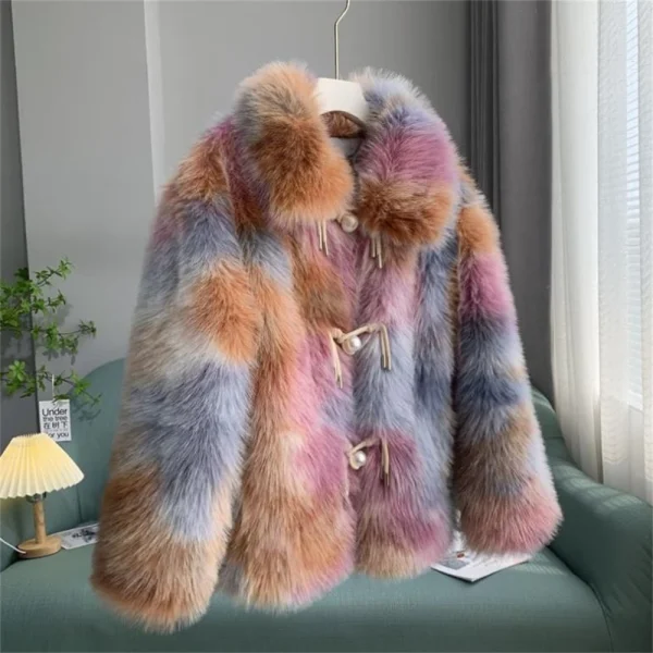 2024 Fur Coat For Women Medium-Length Pearl Buckle Women's Winter Coat Promotion Winter Jacket - Image 8