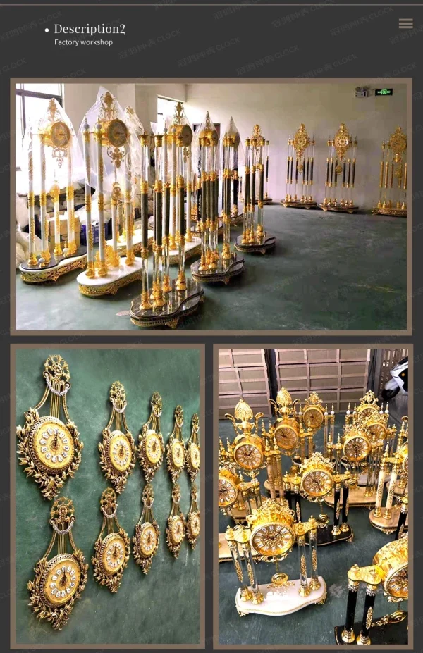 Living Room European Style Standing Grandfather Clock Golden Crystal the Grandfather Clock Living Room Luxury Villa - Image 27