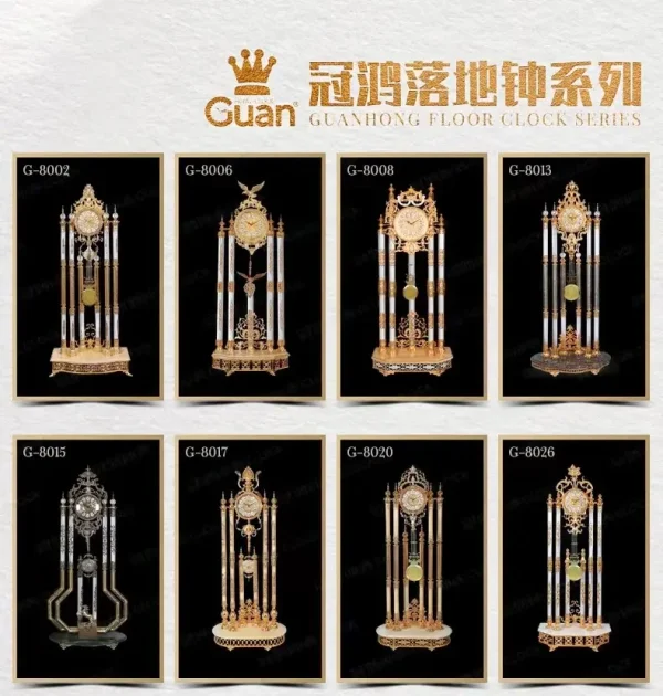 Living Room European Style Standing Grandfather Clock Golden Crystal the Grandfather Clock Living Room Luxury Villa - Image 8
