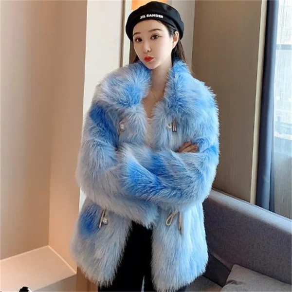 2024 Fur Coat For Women Medium-Length Pearl Buckle Women's Winter Coat Promotion Winter Jacket - Image 18