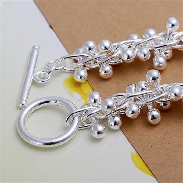 925 Silver Color Bracelets Charm Solid Chain Beads Fashion Beautiful Top Quality Women Wedding Jewelry - Image 9