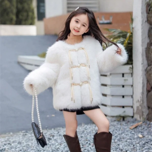 Girls Coat Jacket Winter Cotton Windbreak 2023 Soft Warm Plus Thicken Velvet Furs School Outwear Children's Clothing - Image 4