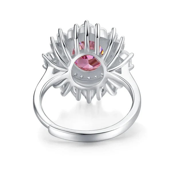 IsRabbit 18K Gold Plated 8*10MM Fancy Intense Purple Pink Created Sapphire Anniversary Ring 925 Sterling Silver Romantic Jewelry - Image 3