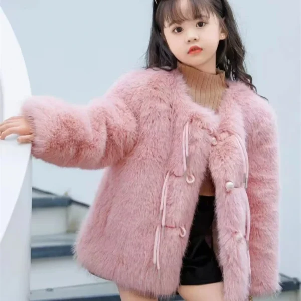 Girls Coat Jacket Winter Cotton Windbreak 2023 Soft Warm Plus Thicken Velvet Furs School Outwear Children's Clothing
