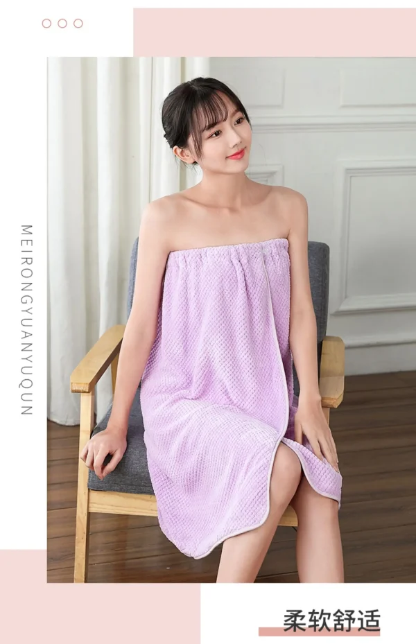 1pc Wearable Bath Wrap Towels For Women Adult Shower Spa Wrap Pure Color Tube Top Bath Skirt Towel Wrap Bathrobe Quick Dry - Image 15