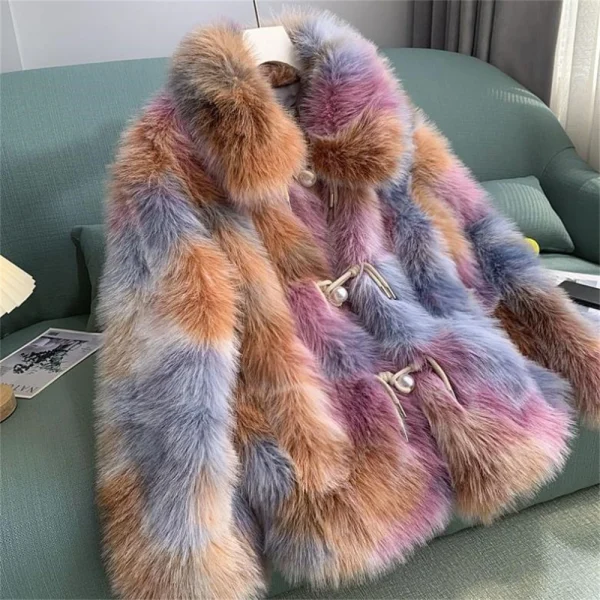 2024 Fur Coat For Women Medium-Length Pearl Buckle Women's Winter Coat Promotion Winter Jacket - Image 11