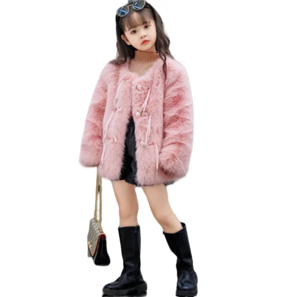 Girls Coat Jacket Winter Cotton Windbreak 2023 Soft Warm Plus Thicken Velvet Furs School Outwear Children's Clothing - Image 6