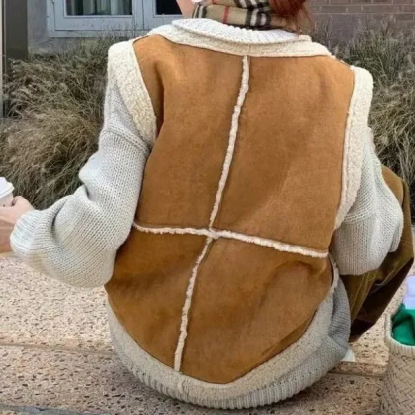 Reversible Vests New Spring Autumn Women Plush Waistcoat Winter Warm Thick Vests Sleeveless Jacket Ladies Coats - Image 3